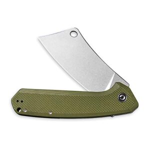 CIVIVI Mastodon Flipper Pocket Knife 3.83" Stonewashed 9Cr18MoV Blade Coarse G10 Handle C2012A(OD Green)