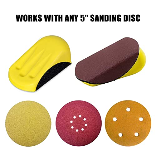 VIBRATITE 5 Inch Hook and Loop Mouse Hand Sanding Block, Ideal for Woodworking, Furniture Restoration, Home and Automotive Body,Sanding Pad Hook Backing Plate for Sanders or Polishers,2PCS