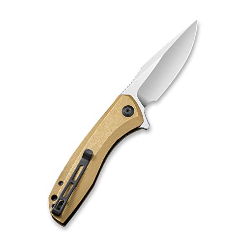 CIVIVI Baklash Flipper Pocket Knife Stonewashed Brass Handle (3.5'' 154CM) C801J