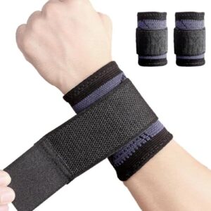 yunyilan 2 pack wrist brace carpal tunnel, wristbands compression wrist strap, wrist wraps support sleeves for work fitness weightlifting sprains tendonitis pain relief breathable (black, l)