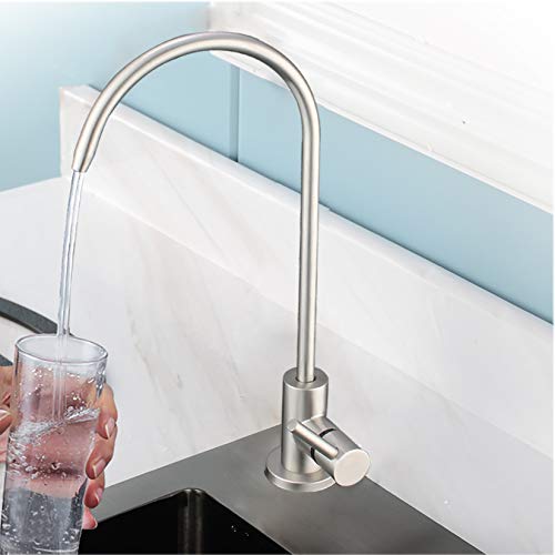 WANJINLI Drinking Water Faucet, Lead-Free Kitchen Water Filter Faucet Fits Reverse Osmosis and Water Filtration Systems in Non-Air Gap, SUS304 Stainless Steel Brushed Nickel Finish