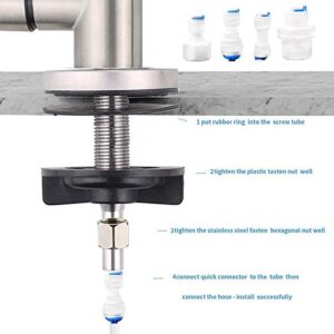 WANJINLI Drinking Water Faucet, Lead-Free Kitchen Water Filter Faucet Fits Reverse Osmosis and Water Filtration Systems in Non-Air Gap, SUS304 Stainless Steel Brushed Nickel Finish