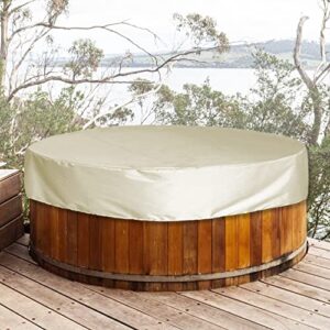 outdoor round hot tub protection cover - 420d waterproof spa spring pool shield patio dustproof winter guard accessories (85" d x 28" h)
