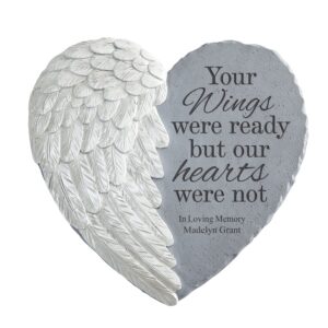 let's make memories personalized wings of love memorial stone - sympathy garden marker - your wings