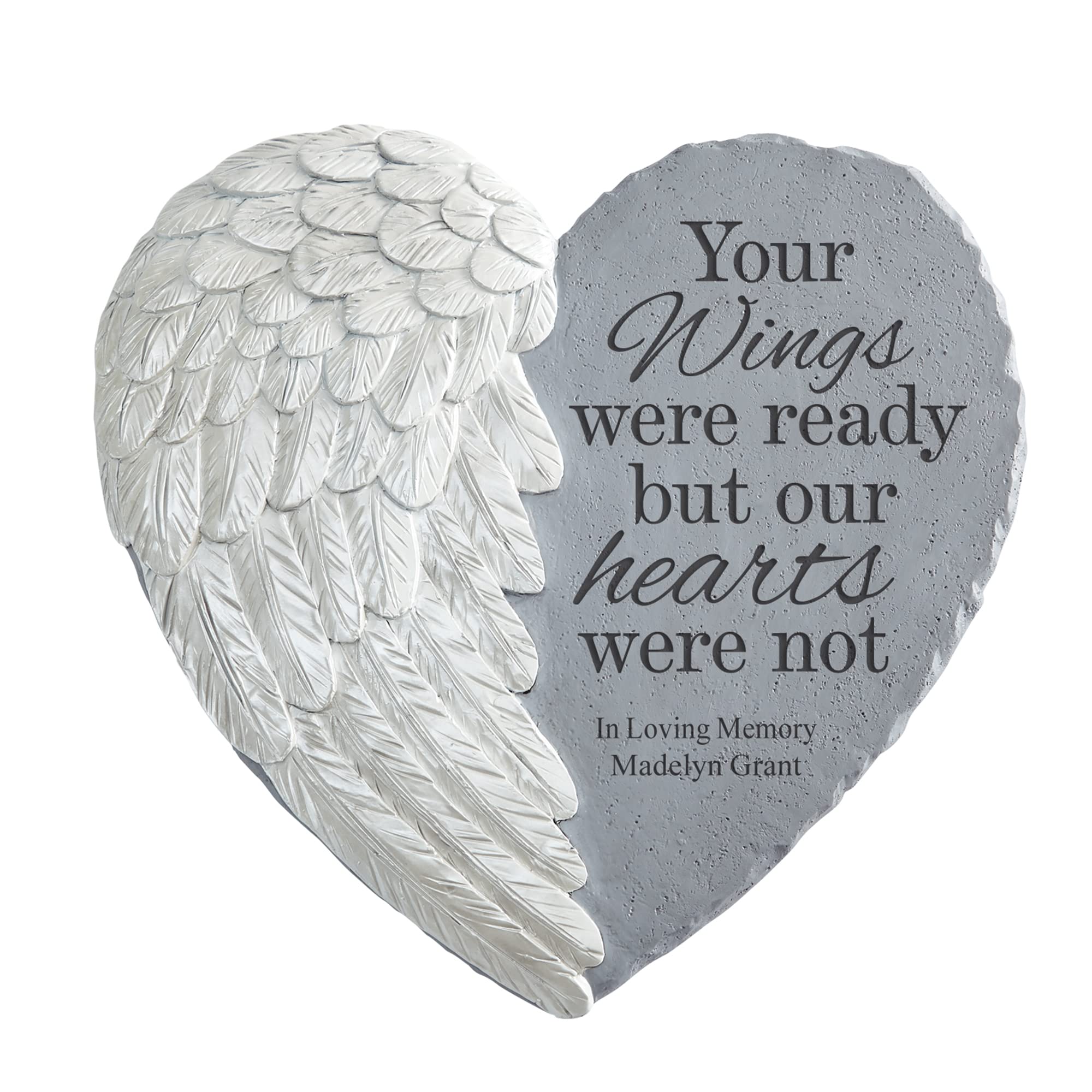 Let's Make Memories Personalized Wings of Love Memorial Stone - Sympathy Garden Marker - Your Wings