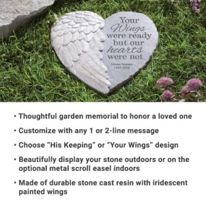 Let's Make Memories Personalized Wings of Love Memorial Stone - Sympathy Garden Marker - Your Wings