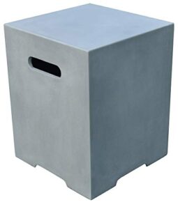 elementi light grey propane tank cover fire pit accessories square 20 inches concrete outdoor side table fits standard 20 pound propane tank hideaway table