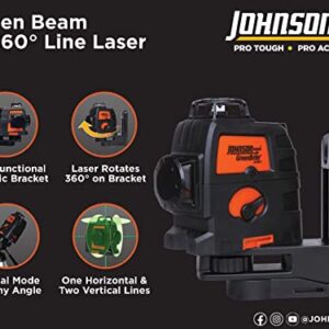 Johnson Level & Tool 40-6674 Self-Leveling 3 x 360° Laser with GreenBrite Technology, Green, 1 Laser