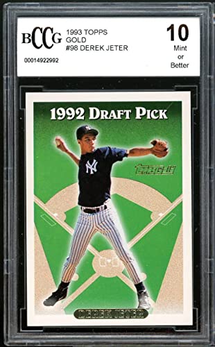 1993 Topps Gold #98 Derek Jeter Rookie Card BGS BCCG 10 Mint+ - Baseball Slabbed Rookie Cards