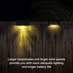 LETRY Solar Deck Lights 8 Pack, Solar Step Lights Outdoor, Warm White/Color Changing Color Glow Solar Fence Light for Patio Garden Yard