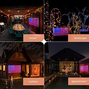 DANLI American Flag String Lights, Waterproof 420 LED String Lights, US Flag Light with Plug,Net Light Holiday Decoration for Garden Patio July 4th National Day Independence Day Memorial Day