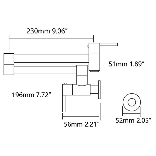 KATAIS Pot Filler Faucet Wall Mount Kitchen Sink Folding Faucet Double Joint Swing Arm Extended Spout Two Shut Off Handle Brass Brushed Gold Finish