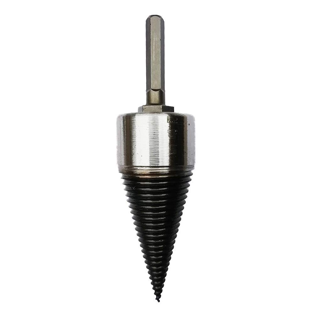 Wood Splitting Drill Bit,Black High Carbon Steel Hex Shank High Speed Twist Firewood Drill Bit,32/42mm Heavy Duty Wood Splitter Drill Bits,for Family, Outdoor, Camping, Farm