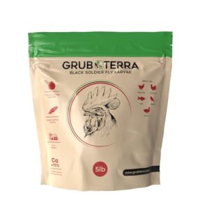 grubterra dried black soldier fly larvae, non-gmo healthy chicken treats for chicken, ducks, turkeys and other wild birds with 75x more calcium than dried mealworms. (5lb)