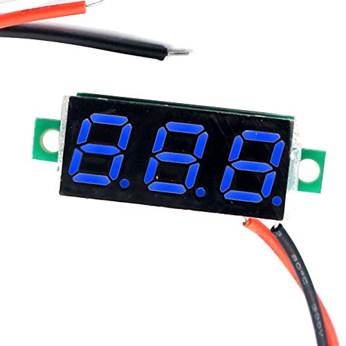 (5 Pack) JacobsParts DC 2.4-30V 2-Wire Voltmeter 3-Digit LED Display Panel Volt Meter Digital Voltage Tester (Blue)
