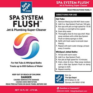 Spa System Flush Super-Cleaner: Hot Tub & Jetted Whirlpool Bath Oily Grime Plumbing Purge 16oz. (2)