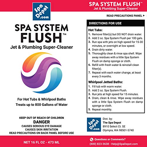 Spa System Flush Super-Cleaner: Hot Tub & Jetted Whirlpool Bath Oily Grime Plumbing Purge 16oz. (2)