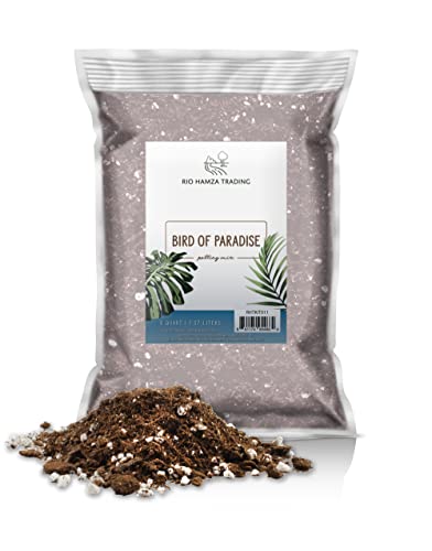 Bird of Paradise Planting Soil, Hand Blended All Natural Potting Mix for Planting, Growing, or Repotting Bird of Paradise Plant, Potting Soil for Bird of Paradise, Small Batch Hand Blended 8QT Bag