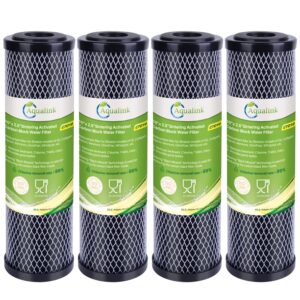 aqualink 1 micron 2.5" x 10" whole house cto removal carbon water filter cartridge replacement for countertop water filter system,dupont wfpfc8002,wfpfc9001,fxwtc,scwh-5,whef-whwc,amzn-scwh-5,4pack