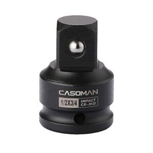 casoman 1/2 inch drive 1/2" female x 3/4" male impact adapter, cr-mo steel, 1/2"f to 3/4"m socket with friction ball