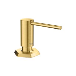 hansgrohe3-inch bath and kitchen sink soap dispenser transitional in brushed gold optic, 04857250