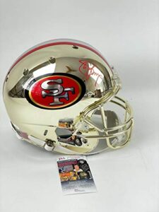 steve young signed full size gold chrome custom helmet san francisco 49ers forty niners autograph jsa authentication