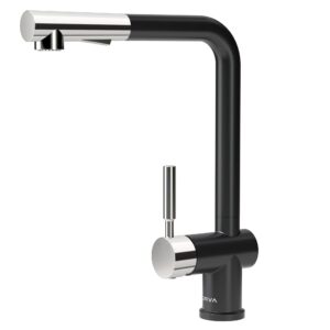 torva black pull down kitchen faucets, stainless steel kitchen sink faucet with pull out sprayer single handle with deck plate, matte black