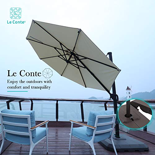 LE CONTE 4Pcs Offset Hanging Umbrella HDPE Weighted Base Patio Cantilever Umbrella Free Standing Square 340-lb Water or Sand Filled Weight Base for GRENOBLE Offset Cantilever Umbrella