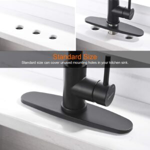 Sink Faucet, Black Kitchen Faucet with Pull Down Sprayer VFAUOSIT Commercial Stainless Steel Laundry Single Handle Pull Out Kitchen Faucets with Deck Plate, with Matte Black Deck Plate