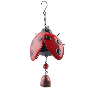 gorgecraft metal ladybug wind chime lucky wind bell rustic home ornaments for garden yard patio indoor outdoor hanging decoration