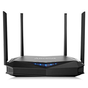 ancatus-wifi 6 router ax1800, 1.8gbps speed, gigabit, ethernet, mu-mimo, ofdma, 802.11ax, dual band, wpa3, firewall, ipv6, covers 2100 sq.ft, connects 40+devices