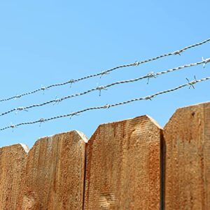 Barbed Wire Roll - Razor Barbed Wire Fence for Outdoor, Repellent and Crafts, 25 feet 18 Gauge 4 Point Barb Wire