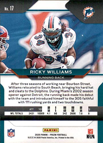 2020 Panini Prizm #17 Ricky Williams Miami Dolphins Football Card