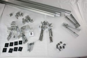 solar panel mounting kit to mount for 12 solar panels, with clamps, l-brackets & 88 inch rails