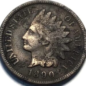 1890 P Indian Head Cent Penny Seller Fine