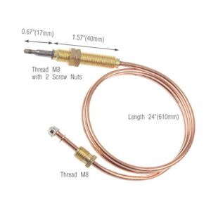 Timsec 2Packs Fire Pit Thermocouple F273117, Tank Top Heaters Lead Compatible with Mr Heater MH12C, MH12T, MH12CS, MH12TS, MH24T, MH24TS, MH42T, Replace# F273100, F273105, F273200, F273300, F273305