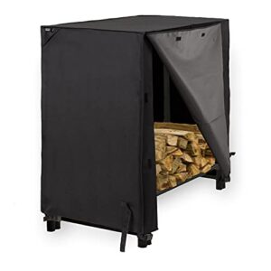 modern leisure monterey 4 ft outdoor log rack cover, 48 l x 24 w x 42 h inch, black