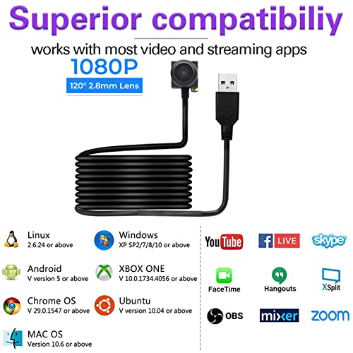 PEGATISAN Webcams,Computer Camera HD 1080P Webcam with Microphone 120°Wide-Angle 2.8 mm Lens USB Camera for Zoom/Skype/Teams, Conferencing/Calling/Gaming Laptop