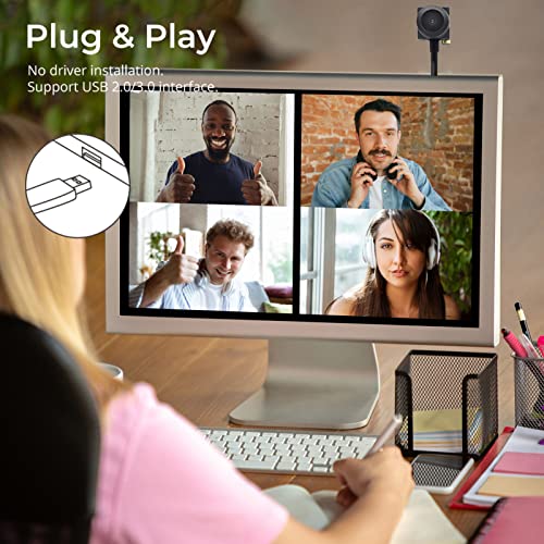 PEGATISAN Webcams,Computer Camera HD 1080P Webcam with Microphone 120°Wide-Angle 2.8 mm Lens USB Camera for Zoom/Skype/Teams, Conferencing/Calling/Gaming Laptop