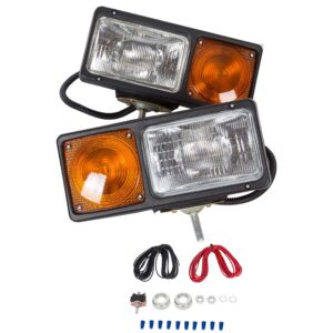 ECOTRIC 2 Pcs Universal Light Snow Plow Lamp Headlight Turn Signal Snowplow Replacement For 505K On Truck& Pickup