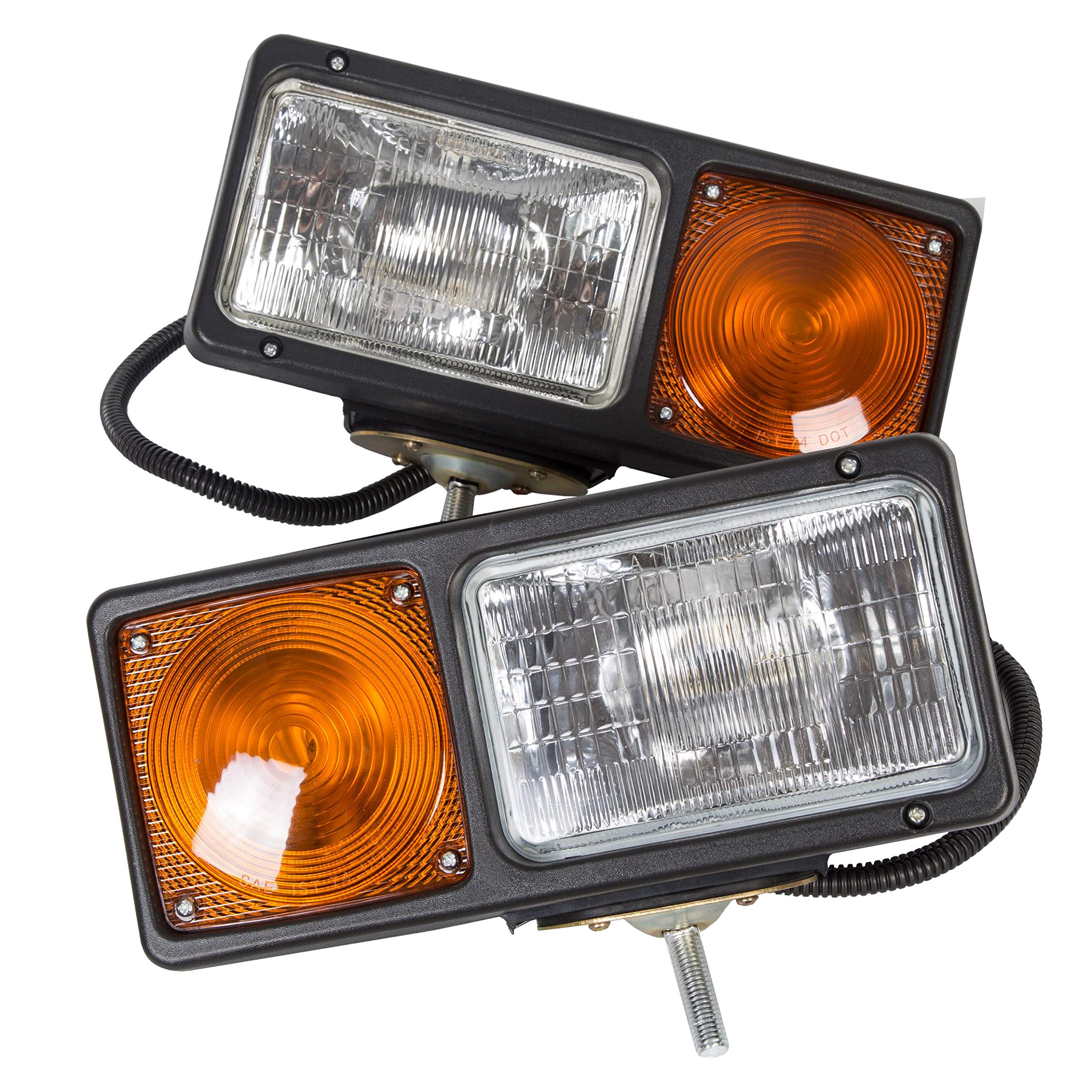 ECOTRIC 2 Pcs Universal Light Snow Plow Lamp Headlight Turn Signal Snowplow Replacement For 505K On Truck& Pickup