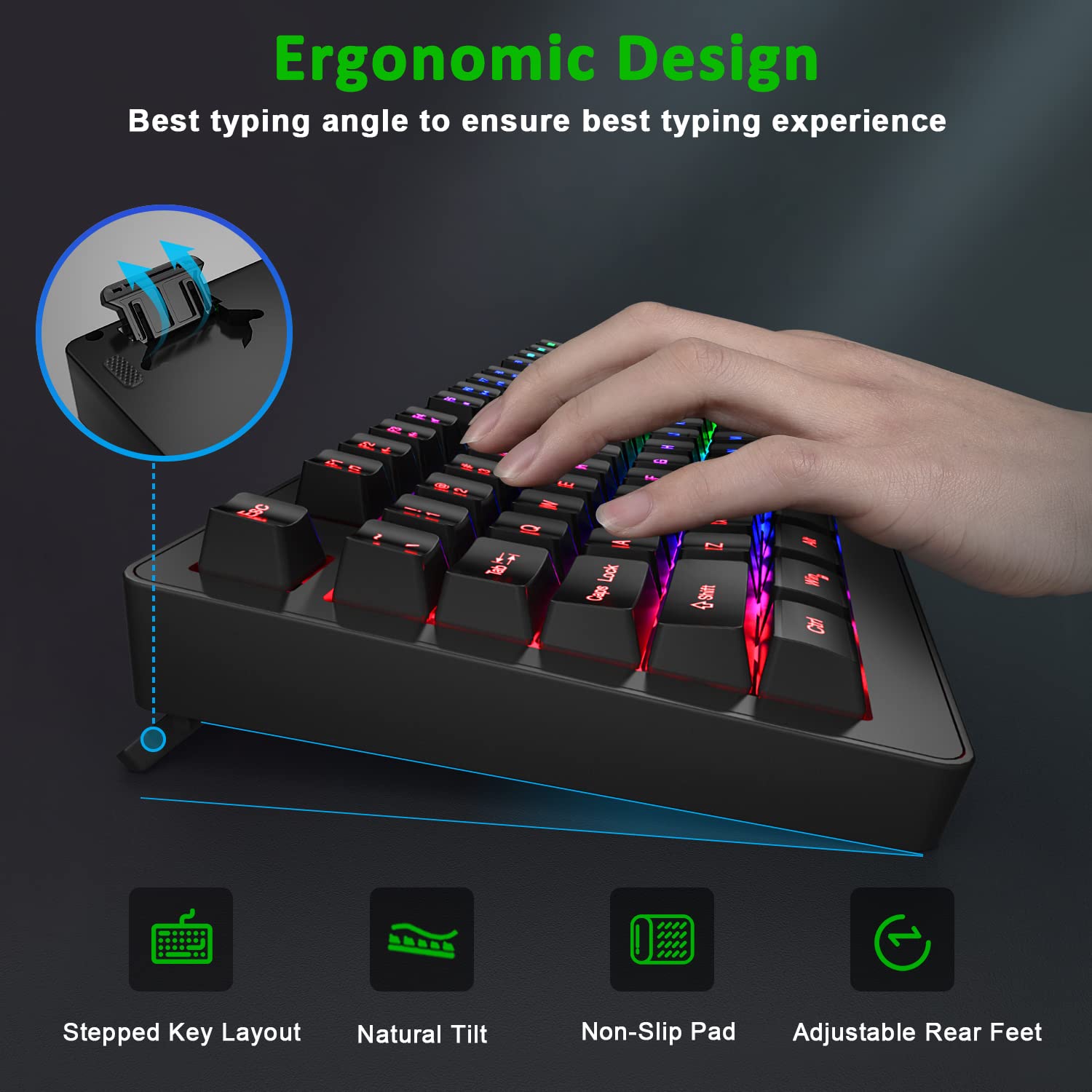 BlueFinger 87 Keys Gaming Keyboard and Mouse Combo, RGB Rainbow Backlit Keyboard with Lighted Gaming Mouse, USB Wired Compact Tenkeyless Keyboard Set for PC Laptop Computer Gamer Work