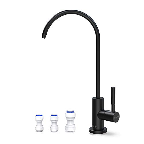 Frizzlife RO Water Filter Faucet- Drinking Water Faucet fits Most Reverse Osmosis System & Water Filtration System-SUS304 Stainless Steel, Black