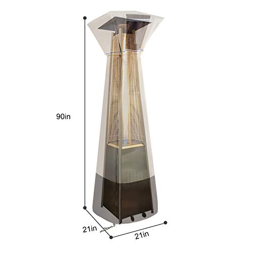 Outdoor Square Standup Patio Heater Cover Water-Resistant Heavy Duty Oxford Fabric with Zipper Heater Cover for Outdoor Heaters, PU Coating, Anti-UV, Windproof, Anti-Dust(90"*21"*21")