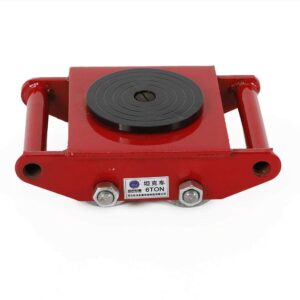 Industrial Machinery Mover Machinery Skate Dolly Machine Dolly Skate Machinery Roller Mover Cargo Trolley (Red+Steel Wheel - 6T/13,200lbs)