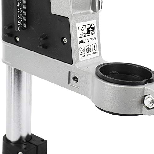 BTSHUB Adjustable Drill Press Stand Benchtop Drill Press Tool Universal Bench Clamp Support Tool Workbench Repair Drill Press Table Single Hole for Hand Drill Aluminum Base