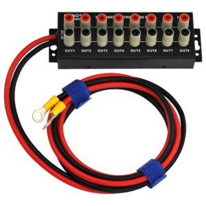 banana jack 8 outlet dc power distribution strip (with cable)