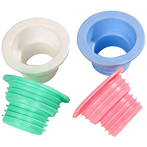 Goeielewe 4PCS Drain Pipe Hose Silicone Plug Sewer Seal Ring Washing Machine Sealing Plug for Bathroom Kitchen Cleaning Tools (Random Color)