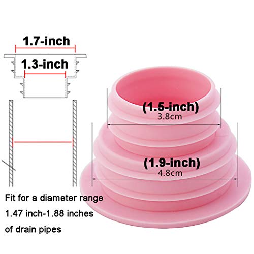 Goeielewe 4PCS Drain Pipe Hose Silicone Plug Sewer Seal Ring Washing Machine Sealing Plug for Bathroom Kitchen Cleaning Tools (Random Color)