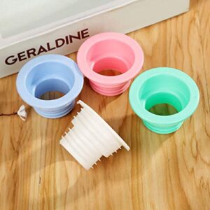 Goeielewe 4PCS Drain Pipe Hose Silicone Plug Sewer Seal Ring Washing Machine Sealing Plug for Bathroom Kitchen Cleaning Tools (Random Color)